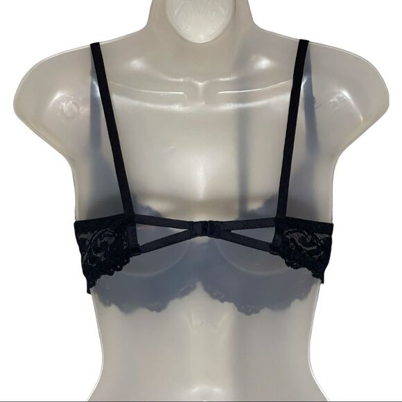 Smart & Sexy Black Lace Bra Padded Underwire Cups Style #85046 34C - Picture 7 of 16